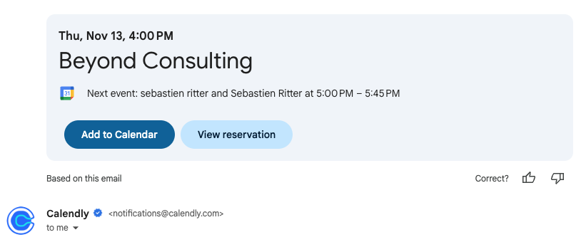 Sample calendly invitation